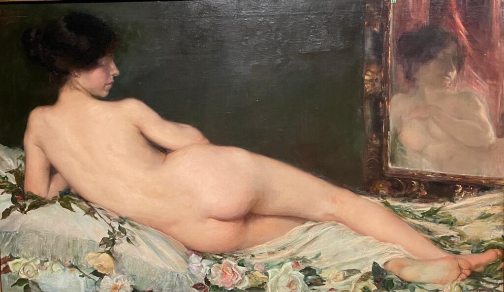 Desnudo de la artista granadina, Aurelia Navarro. Expuesto en la exposición “Desnudos, Cuerpos normativos e insurrectos en el arte español” del Museo Carmen Thynssen de Málaga